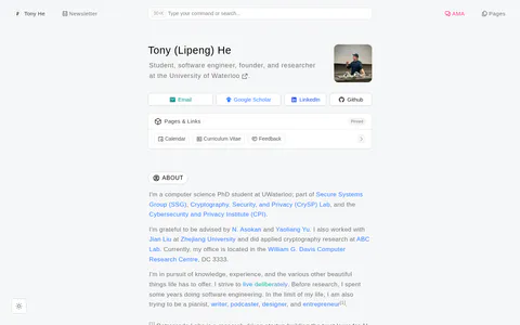 TonyHe 的首页截图