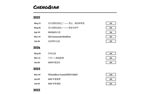 成乾的博客 的首页截图