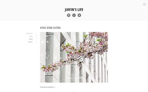 JiaYin's Life 的首页截图