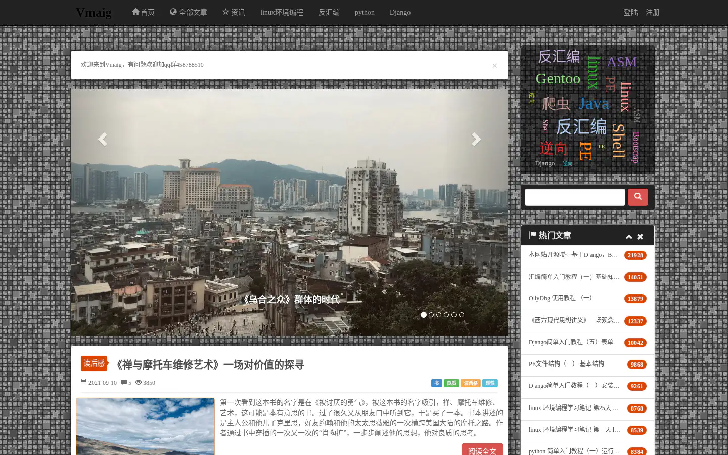 Vmaig 的首页截图
