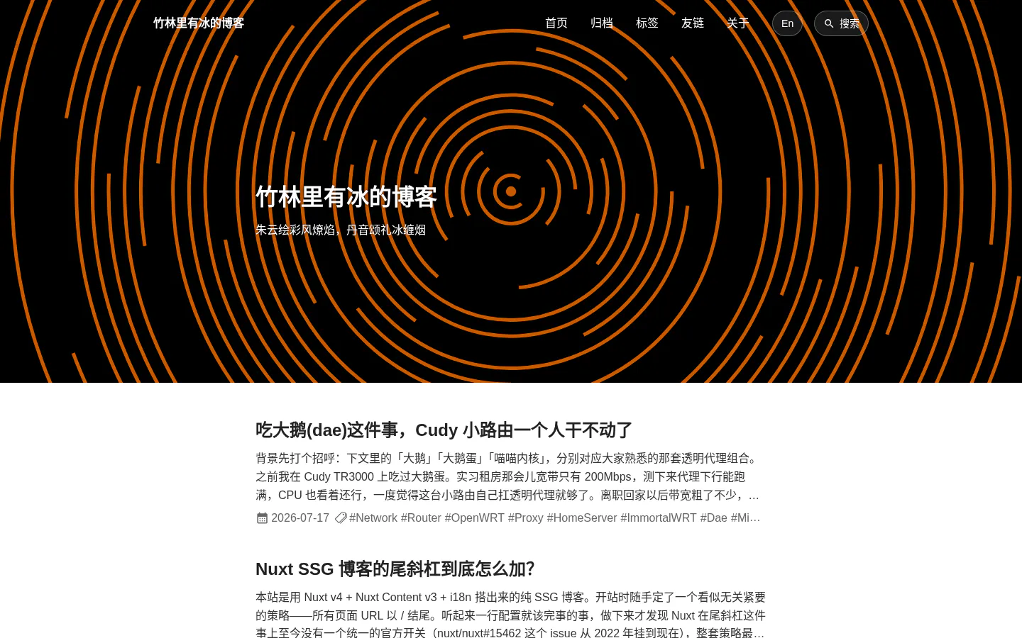 竹林里有冰的博客 的首页截图