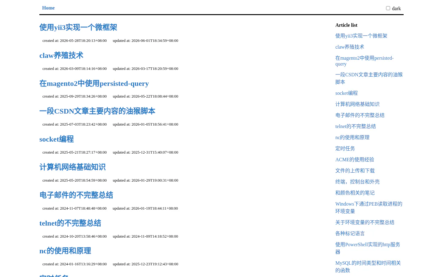 f2h2h1's blog 的首页截图