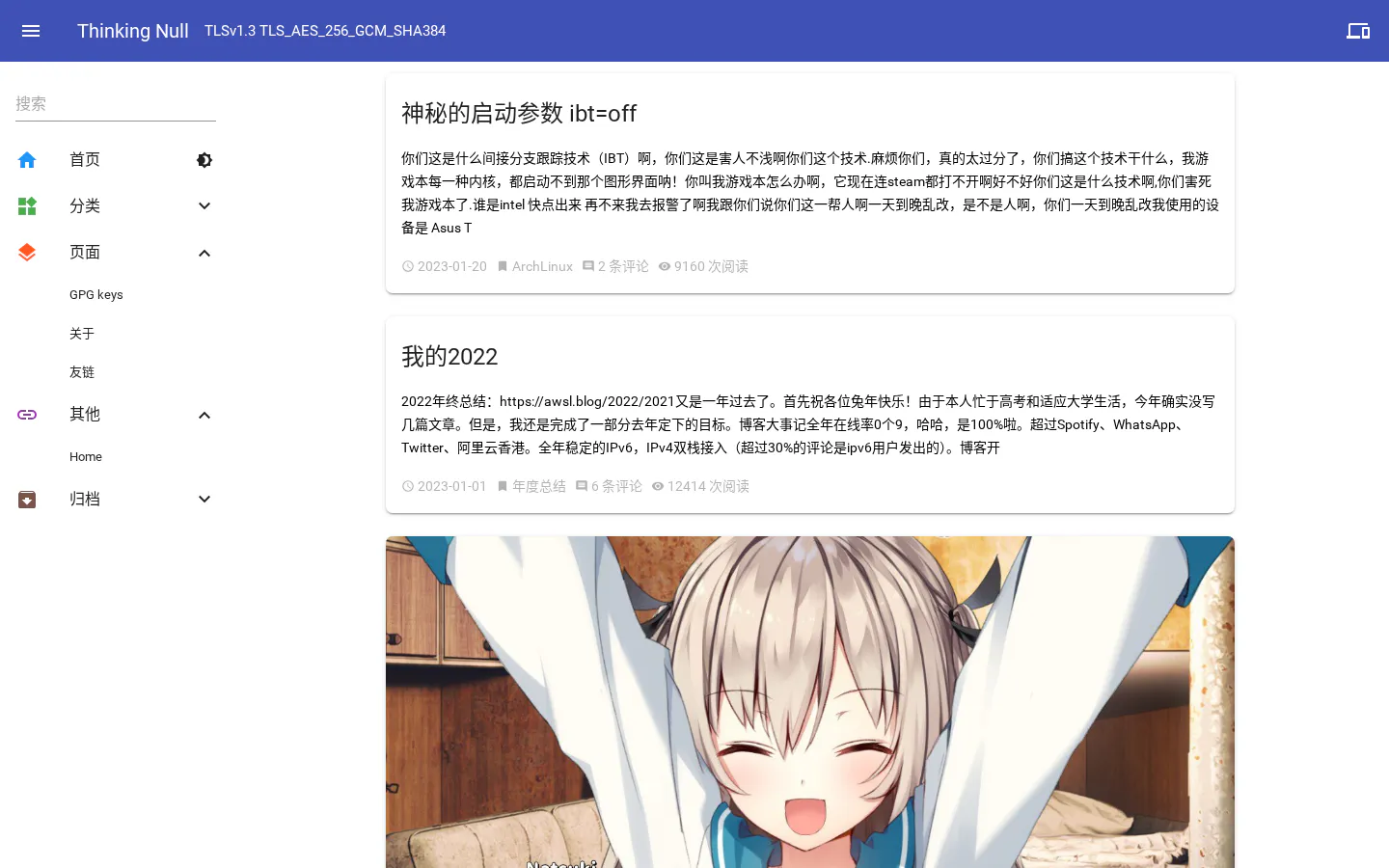 ThinkingNull's Space 的首页截图