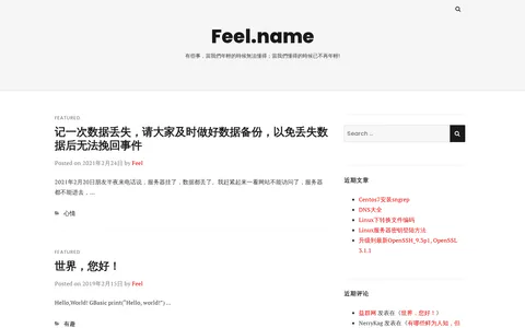Feel.name 的首页截图