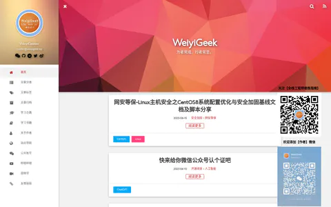 唯一极客 的首页截图