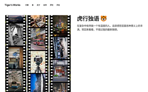 Tiger's Works 的首页截图