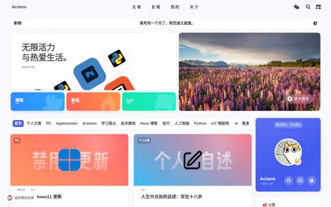 Aciano 的首页截图