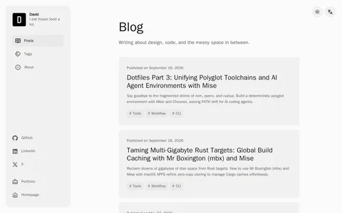 DAVID'S BLOG 的首页截图