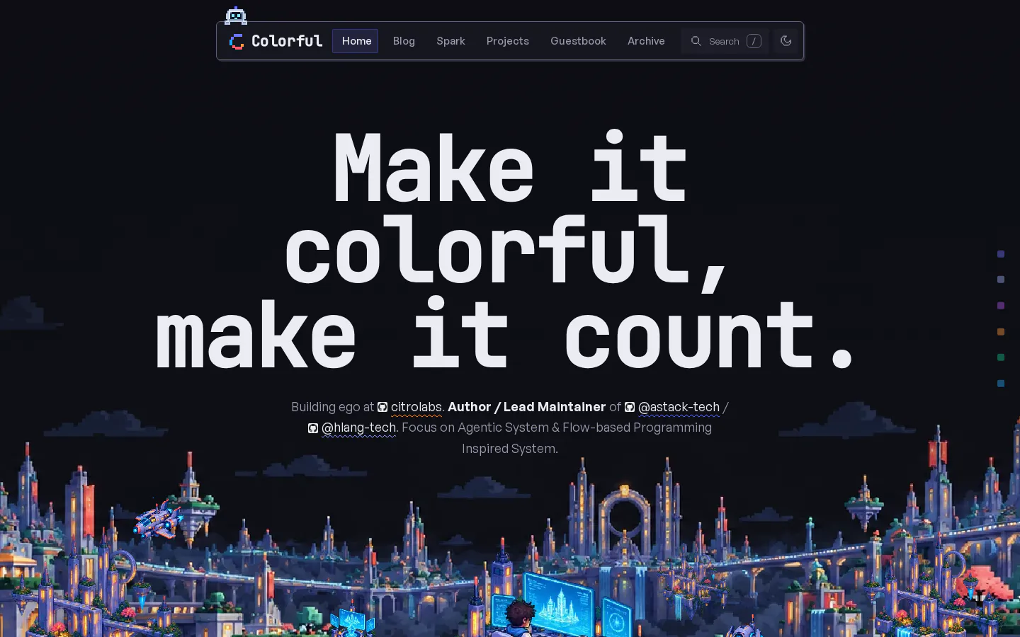 Colorful 的首页截图
