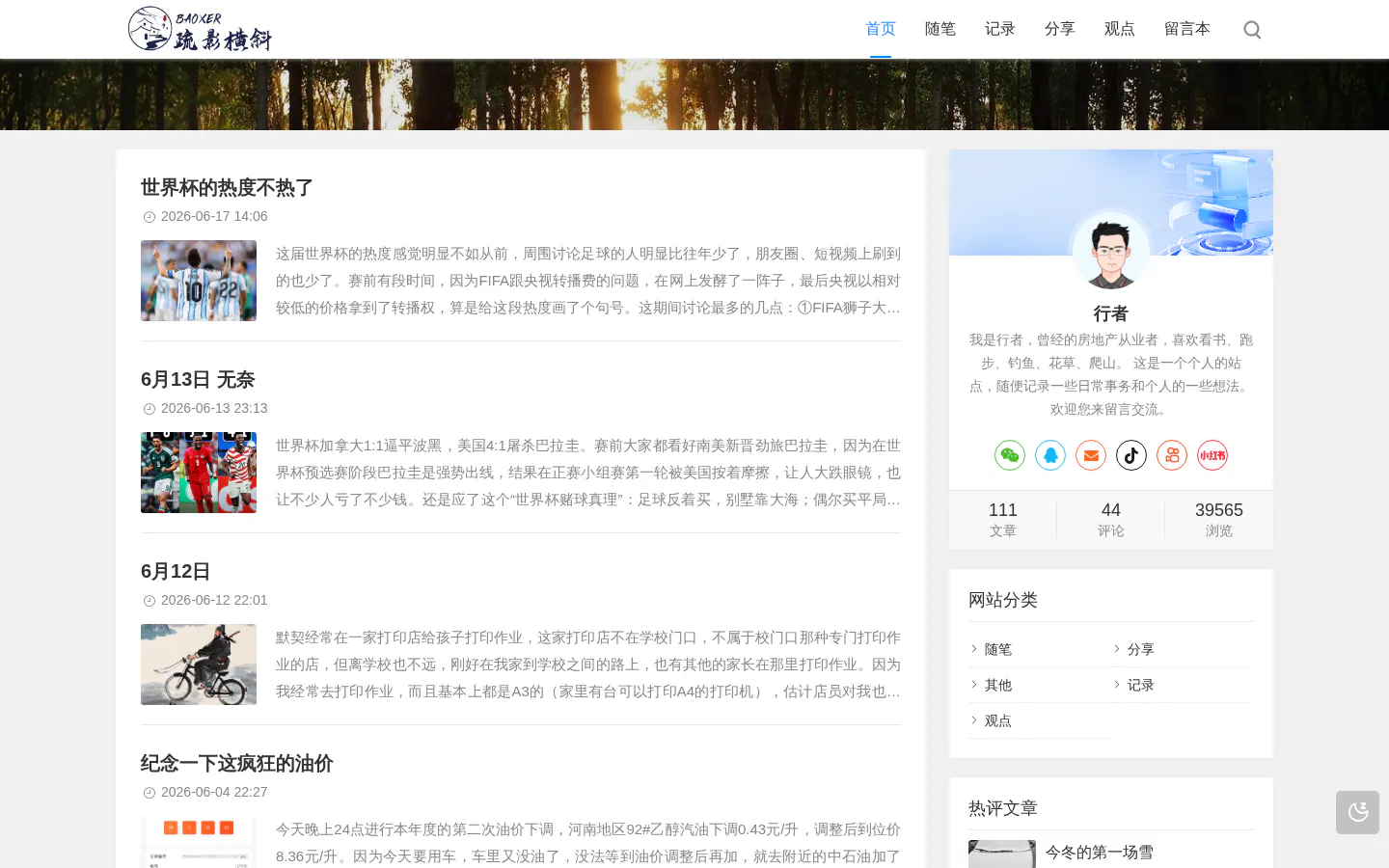 疏影横斜 的首页截图