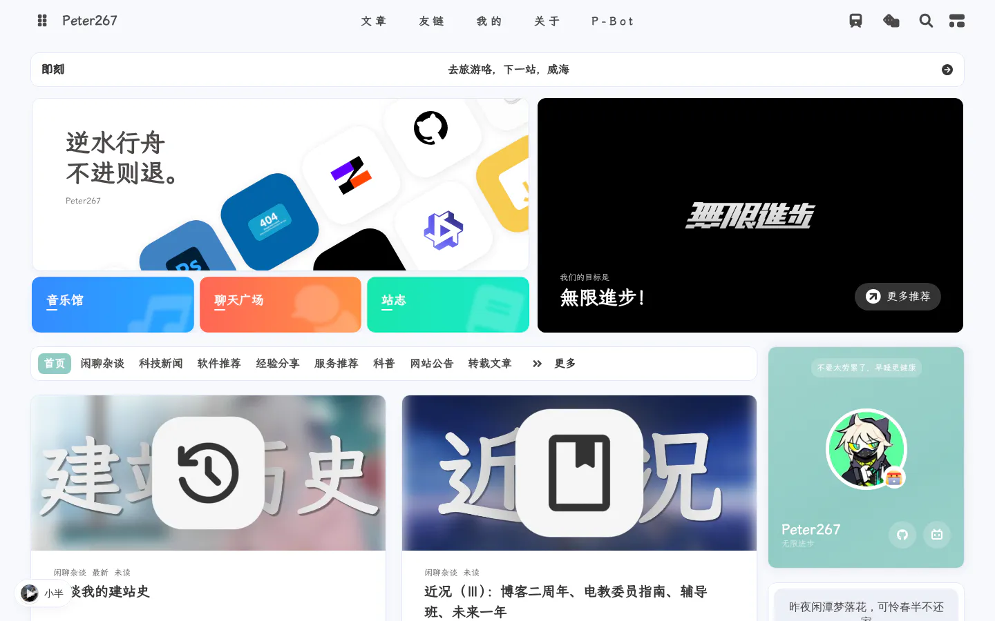 Peter267博客 的首页截图